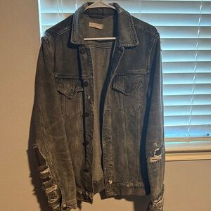 All Saints Beltar Distressed Denim Jacket
